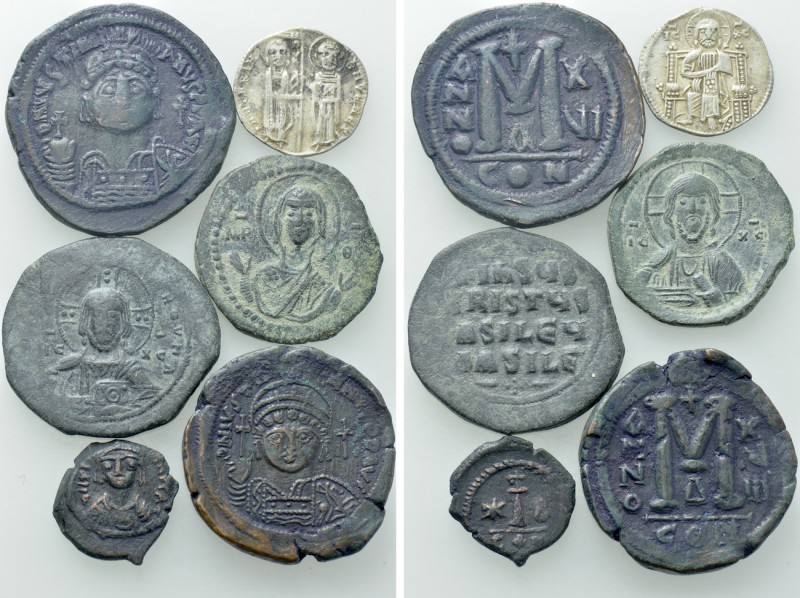6 Byzantine and Medieval Coins. 

Obv: .
Rev: .

. 

Condition: See pictu...