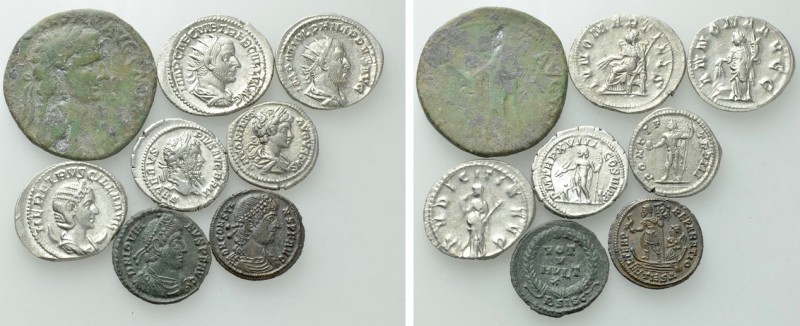 8 Roman Coins. 

Obv: .
Rev: .

. 

Condition: see picture.

Weight: g....