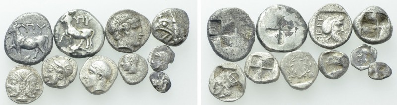 10 Greek Coins. 

Obv: .
Rev: .

. 

Condition: See picture.

Weight: g...