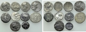 10 Greek Silver Coins.