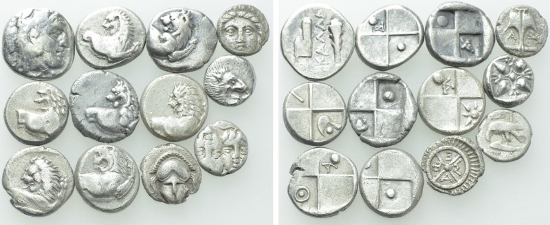 12 Greek Coins. 

Obv: .
Rev: .

. 

Condition: See picture.

Weight: g...