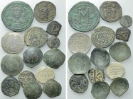 14 Ancient Coins; Mainly Byzantine.