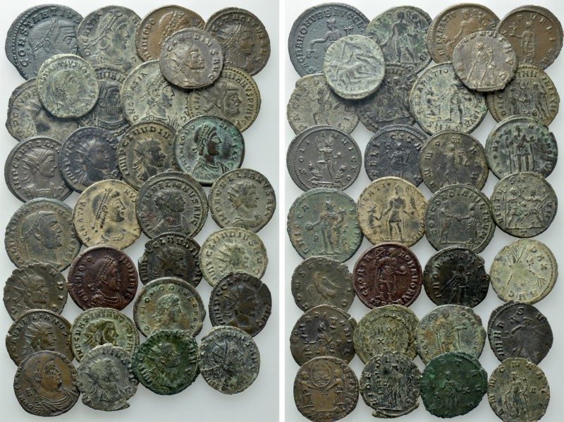 30 Late Roman Coins. 

Obv: .
Rev: .

. 

Condition: See picture.

Weig...