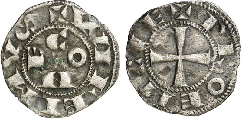 PROVENCE
Comté de Forcalquier, Guillaume IV (1150-1209) : Denier d'argent
 - T...