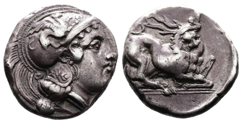 Lucania, Velia, circa. 440/35-400 BC. AR Didrachm/ Nomos (19mm, 7.62g.). Head of...