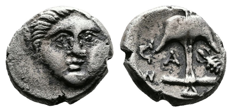 Thrace, Apollonia Pontika, late 5th.-4th. Century BC. AR Diobol (10 mm, 1,25 g.)...