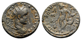 Valerian I (253-260). Cilicia, Anazarbus. Æ (21.5mm, 7.73g, 6h), year 272 (AD 253/4). Radiate, draped and cuirassed bust r. R/ Apollo standing facing,...