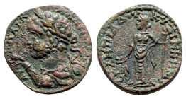 Gallienus (253-268). Mysia, Cyzicus. Æ (24mm, 8.54g, 1h). Laureate, draped and cuirassed bust l., raising r. hand, holding globe in l. R/ Demeter stan...