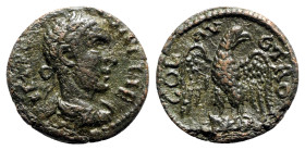Gallienus (253-268). Troas, Alexandria. Æ (21mm, 5.021g, 12h). Laureate and draped bust r. R/ Eagle standing facing, head r., on bull’s head l. Bellin...