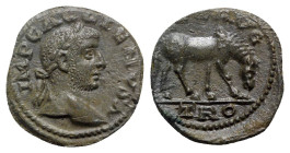 Gallienus (253-268). Troas, Alexandria. Æ (21mm, 5.81g, 12h). Laureate head r. R/ Horse grazing r. Bellinger A452; cf. SNG von Aulock 1486. Good VF - ...