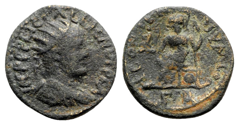 Gallienus (253-268). Lycaonia, Iconium. Æ (23mm, 6.17g, 1h). Radiate, draped and...