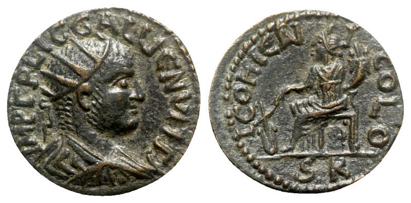 Gallienus (253-268). Lycaonia, Iconium. Æ (23mm, 6.35g, 6h). Radiate, draped and...