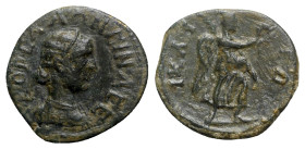 Salonina (Augusta, 254-268). Bithynia, Nicaea. Æ (22mm, 6.31g, 7h). Diademed and draped bust r. R/ Victory advancing r., holding wreath and palm. RG 8...