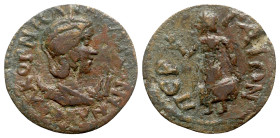 Salonina (Augusta, 254-268). Pamphylia, Perge. Æ 10 Assaria (29mm, 14.59g, 12h). Diademed and draped bust r., set on crescent. R/ Elpis advancing l., ...