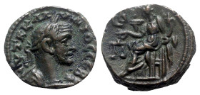 Claudius II (268-270). Egypt, Alexandria. BI Tetradrachm (21mm, 11.64g, 12h), year 2 (AD 269/70). Laureate and cuirassed bust r. R/ Dikaiosyne seated ...