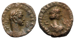 Aurelian and Vaballathus (270-275). Egypt, Alexandria. BI Tetradrachm (20mm, 9.26g, 12h), year 2 of Aurelian and year 5 of Vaballathus (AD 271/2). Lau...