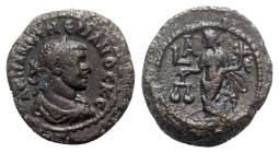 Numerian (283-284). Egypt, Alexandria. BI Tetradrachm (20mm, 8.15g, 11h), year 1 (AD 282/3). Laureate, draped and cuirassed bust r. R/ Dikaiosyne stan...