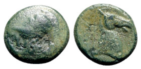 Roman Republican, Anonymous, Rome, c. 260 BC. Æ (17.5mm, 4.63g, 6h). Helmeted head of Minerva l. R/ Head of bridled horse r. Crawford 17/1a; HNItaly 2...