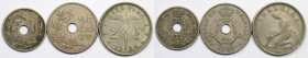 Europäische Münzen und Medaillen, Belgien / Belgium, Lots und Sammlungen. 10 Centimes 1901, 25 Centimes 1909, 2 Francs 1924. Lot von 3 Münzen. Bild an...