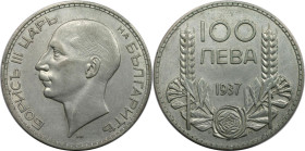 Europäische Münzen und Medaillen, Bulgarien / Bulgaria. Boris III. 100 Lewa 1937. Silber. KM 45. Vorzüglich. Kratzer