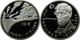 Europäische Münzen und Medaillen, Finnland / Finland. 125. Todestag von Johan Vilhelm Snellman. 10 Euro 2006. 25,50 g. 0.925 Silber. 0.75 OZ. KM 124. ...