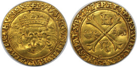 Europäische Münzen und Medaillen, Frankreich / France. Ludwig XII. (1498-1515). Ecu d'or au porc-épic ND. Vs.: Wappen zwischen zwei Stachelschweinen. ...