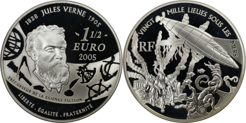 Europäische Münzen und Medaillen, Frankreich / France. 100. Todestag von Jules V...