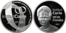 Europäische Münzen und Medaillen, Frankreich / France. Institut Marie Curie (Piedfort). 20 Euro 2009, Silber. Proof