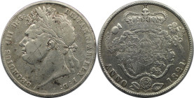 Europäische Münzen und Medaillen, Großbritannien / Vereinigtes Königreich / UK / United Kingdom. George IV. (1820-1830). 1/2 Crown 1821. Silber. KM 67...