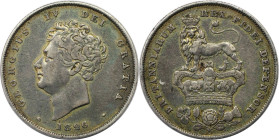 Europäische Münzen und Medaillen, Großbritannien / Vereinigtes Königreich / UK / United Kingdom. George IV. (1820-1830). 1 Shilling 1826. Silber. KM 6...