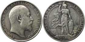 Europäische Münzen und Medaillen, Großbritannien / Vereinigtes Königreich / UK / United Kingdom. Edward VII. (1901-1910). 1 Florin (2 Shillings) 1907,...