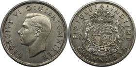 Europäische Münzen und Medaillen, Großbritannien / Vereinigtes Königreich / UK / United Kingdom. George VI. (1936-1952). 1 Crown 1937. 28,77 g. 0.500 ...