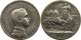 Europäische Münzen und Medaillen, Italien / ItaIy. Vittorio Emanuele III. (1900-1946). 2 Lire 1912 R. Silber. KM 46. Fast Vorzüglich