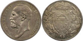 Europäische Münzen und Medaillen, Liechtenstein. Johann II. (1858-1929). 2 Franken 1924, Bern. Silber. 10,02 g. HMZ 2-1380a. Vorzüglich