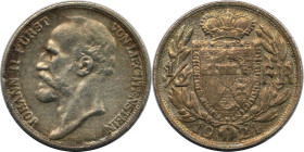 Europäische Münzen und Medaillen, Liechtenstein. Johann II. (1858-1929). 1/2 Franken 1924, Bern. Silber. 2,48 g. HMZ 2-1382a. Vorzüglich