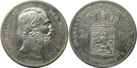 Europäische Münzen und Medaillen, Niederlande / Netherlands. Wilhelm III. (1849-1890). 2 1/2 Gulden 1866. Silber. KM 82. Vorzüglich