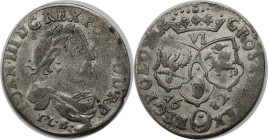 Europäische Münzen und Medaillen, Polen / Poland. Johann III. Sobieski (1674-1696). 6 Gröscher 1682 TLB. Silber. KM 128, Kopicki 1957. Schön-sehr schö...