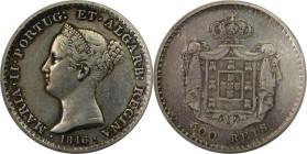 Europäische Münzen und Medaillen, Portugal. Maria II. 500 Reis 1846. Silber. KM 471. Sehr schön-vorzüglich