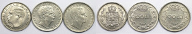 Europäische Münzen und Medaillen, Rumänien / Romania, Lots und Sammlungen. 100 Lei 1936, 100 Lei 1943, 100 Lei 1944. Lot von 3 Münzen. KM 54, 64. Bild...