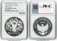 Republic Pair of silver "Conservation" Rupiah Issues PR67 Ultra Cameo NGC, 1) "Orangutan" 5000 Rupiah 1974 PR67 Ultra Cameo NGC, KM40a 2) "Javan Tiger...