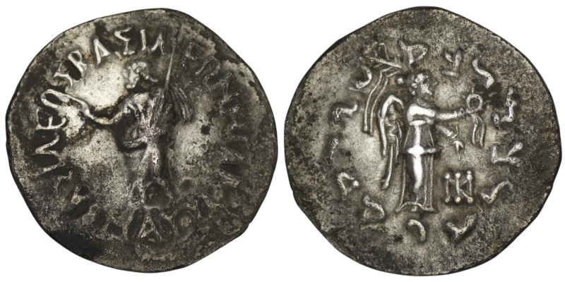 Indo-Scythian Kingdom. Maues (circa 125-85 BC). AR Tetradrachm (9.31g/ 26mm). Ze...
