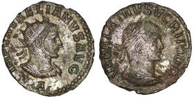 Roman Imperial . Aurelian, with Vabalathus (AD 270-275). Antoninianus. Antioch