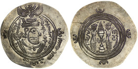 Umayyad Caliphate. temp. 'Abd al-Malik ibn Marwan. AR Drachm. Darabgird, Jahrum. ʿAbd Allah ibn al-Zubayr