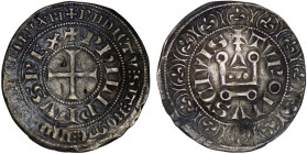 France. Philippe III le Hardi (the Bold) or Philippe IV le Bel (the Fair) (1270-1285 or 1285–1314). AR Gros