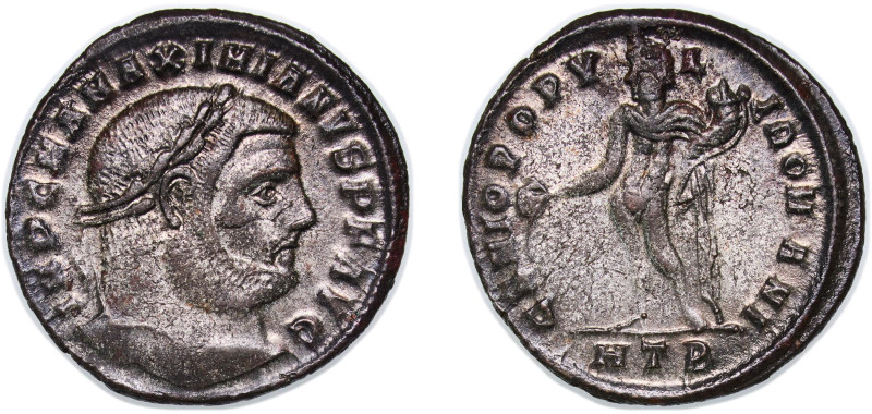 Rome Roman Empire 296 - 297 HTB BI Follis - Maximianus (GENIO POPVLI ROMANI) Bil...