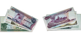 Cambodia 1956 - 1974 Riels Set (3 Lots) Paper UNC