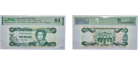 The Bahamas Commonwealth 2002 1 Dollar - Elizabeth II Paper PMG Choice Uncirculated 64 P 70