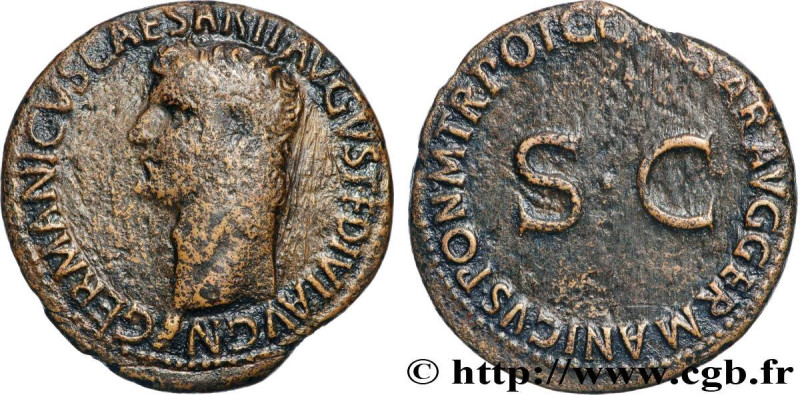GERMANICUS
Type : As 
Date : 37-38 
Mint name / Town : Rome 
Metal : copper 
Dia...