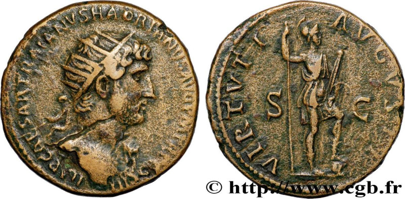 HADRIAN
Type : Dupondius 
Date : 123 
Mint name / Town : Rome 
Metal : copper 
D...