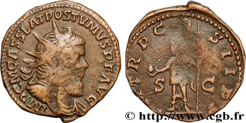 POSTUMUS
Type : Double sesterce 
Date : c. 263 
Mint name / Town : Trèves 
Metal...